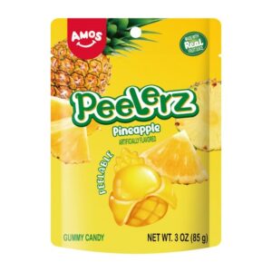 Amos Peelerz Gummy Pineapple 3oz Peg Bag 24ct